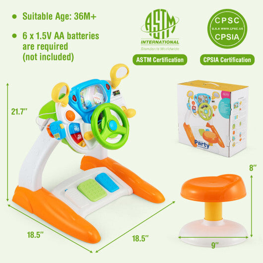 Kids Steering Wheel Pretend Play Toy Set with Lights and Sounds LuxuryLifeWay Online Store