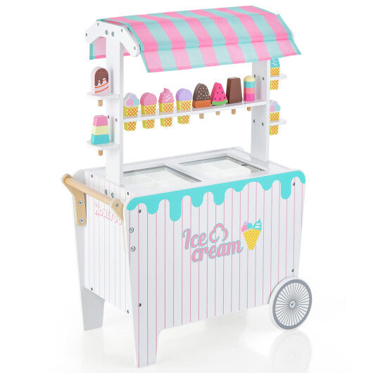 Kids Ice Cream Cart Playset with Display Rack and Accessories LuxuryLifeWay Online Store