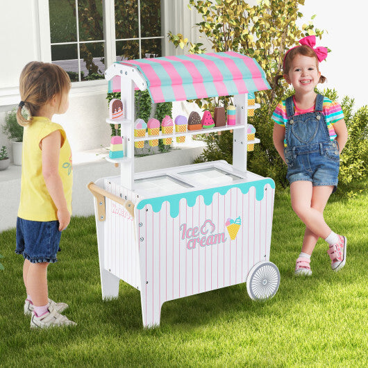 Kids Ice Cream Cart Playset with Display Rack and Accessories LuxuryLifeWay Online Store