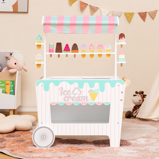 Kids Ice Cream Cart Playset with Display Rack and Accessories LuxuryLifeWay Online Store