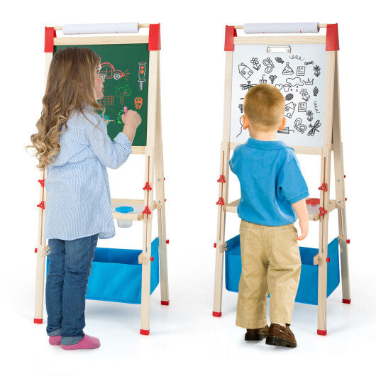 3-in-1 Double-Sided Adjustable Kid Easel for 3-8 Years Old Toddlers-Blue LuxuryLifeWay Online Store