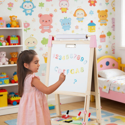 3-in-1 Double-Sided Adjustable Kid Easel for 3-8 Years Old Toddlers-Blue LuxuryLifeWay Online Store