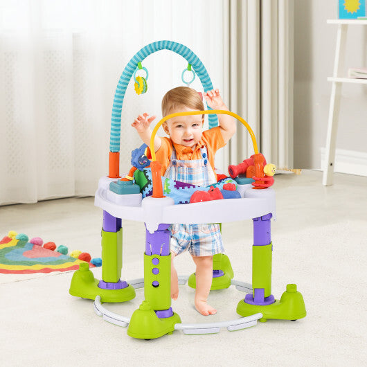4-in-1 Baby Bouncer Activity Center with 3 Adjustable Heights-Green - Color: Green LuxuryLifeWay Online Store