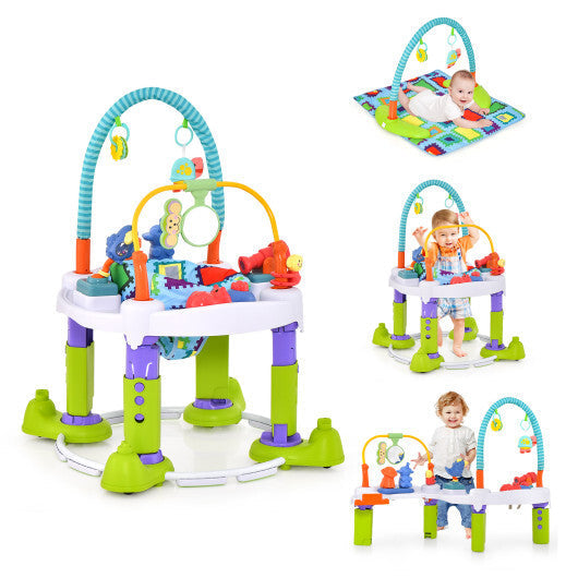 4-in-1 Baby Bouncer Activity Center with 3 Adjustable Heights-Green - Color: Green LuxuryLifeWay Online Store