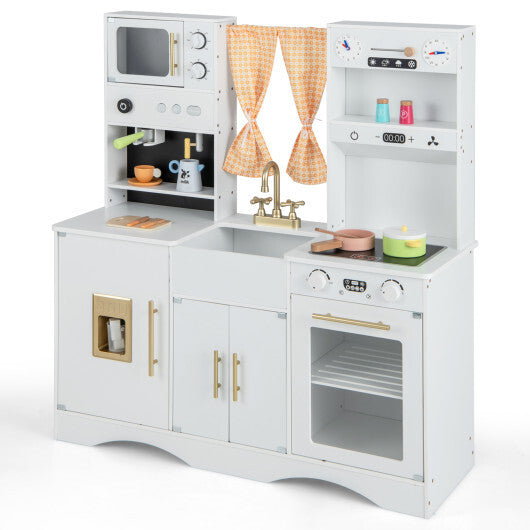 Kids Kitchen Playset with Microwave and Coffee Maker for Ages 3+-Pink LuxuryLifeWay Online Store