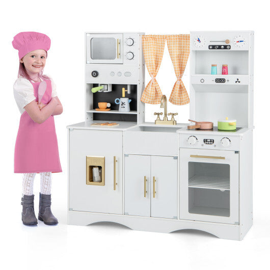 Kids Kitchen Playset with Microwave and Coffee Maker for Ages 3+-Pink LuxuryLifeWay Online Store