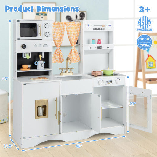 Kids Kitchen Playset with Microwave and Coffee Maker for Ages 3+-Pink LuxuryLifeWay Online Store