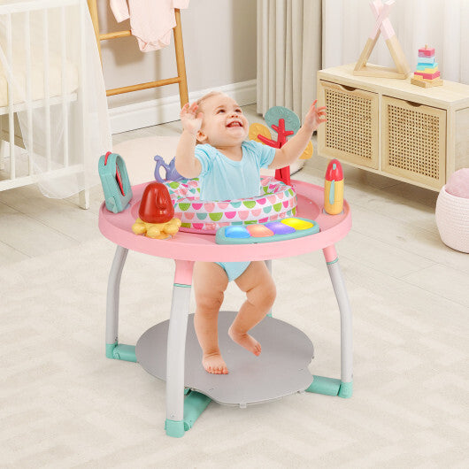 5-in-1 Baby Activity Center Interactive Bounce Seat with Removable Toys-Pink - Color: Pink LuxuryLifeWay Online Store