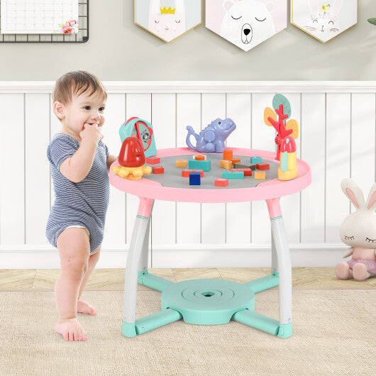 5-in-1 Baby Activity Center Interactive Bounce Seat with Removable Toys-Pink - Color: Pink LuxuryLifeWay Online Store