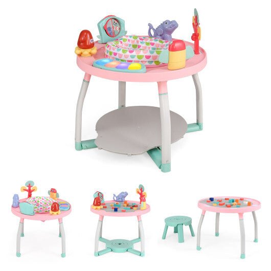 5-in-1 Baby Activity Center Interactive Bounce Seat with Removable Toys-Pink - Color: Pink LuxuryLifeWay Online Store