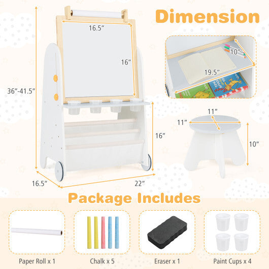 4-in-1 Toddler Activity Table Set with Magnetic Whiteboard and Chalk Board-Gray LuxuryLifeWay Online Store