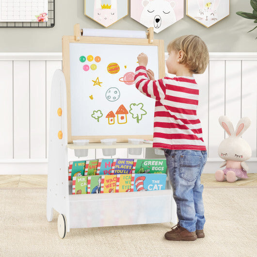 4-in-1 Toddler Activity Table Set with Magnetic Whiteboard and Chalk Board-Gray LuxuryLifeWay Online Store