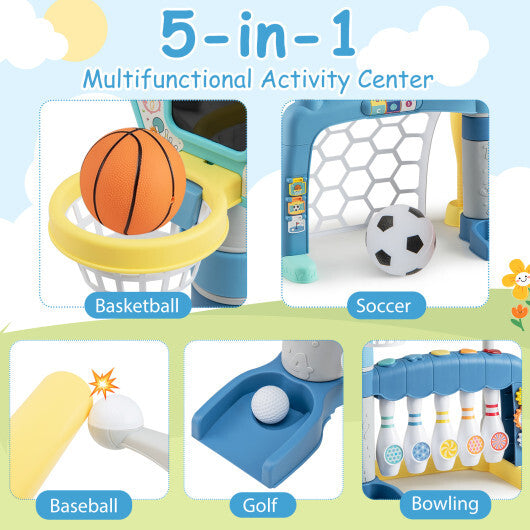 5 in 1 Toddler Sports Toy with Adjustable Basketball Hoop for Baby Boys Girls 18 Months+ LuxuryLifeWay Online Store