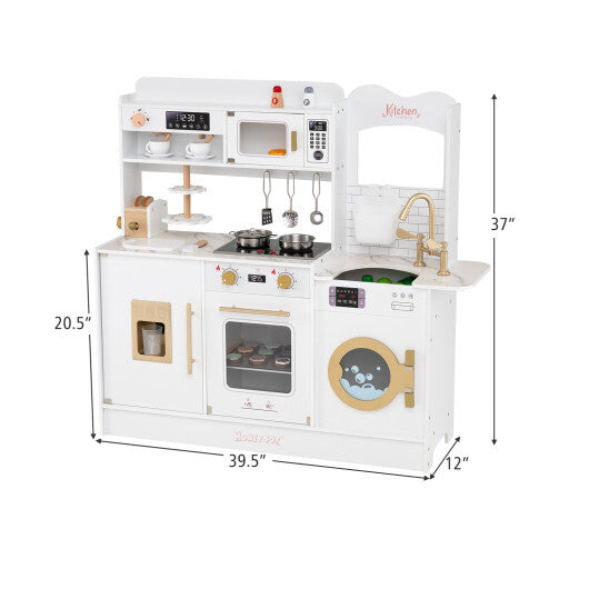 Children Pretend Toy Kitchen Playset with Light and Sound-Pink LuxuryLifeWay Online Store