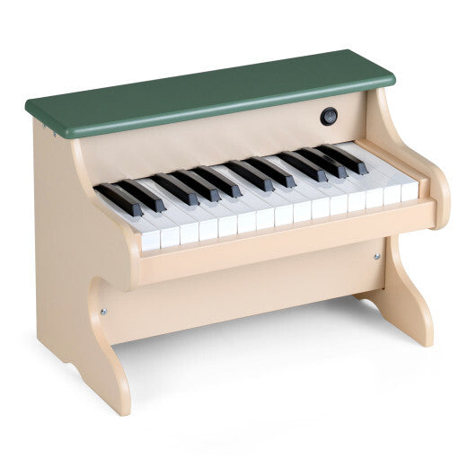 25 Keys Kids Piano Keyboard Wooden Digital Piano Toy with Removable Music Stand-Green LuxuryLifeWay Online Store