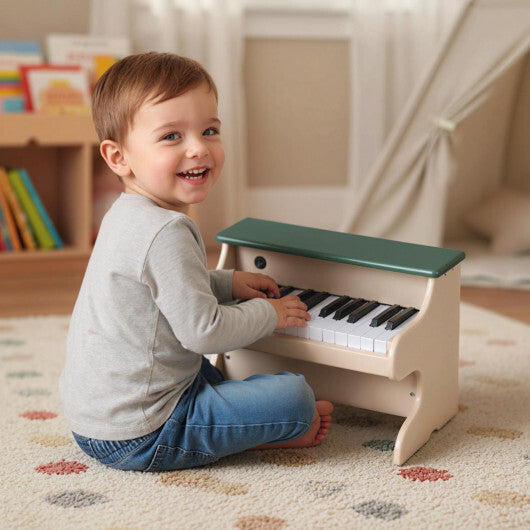 25 Keys Kids Piano Keyboard Wooden Digital Piano Toy with Removable Music Stand-Green LuxuryLifeWay Online Store