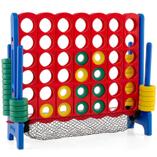 Jumbo 4 in a Row Game Set with 42 Chess Pieces 4-to-Score Giant Game Set-Red LuxuryLifeWay Online Store