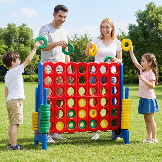 Jumbo 4 in a Row Game Set with 42 Chess Pieces 4-to-Score Giant Game Set-Red LuxuryLifeWay Online Store
