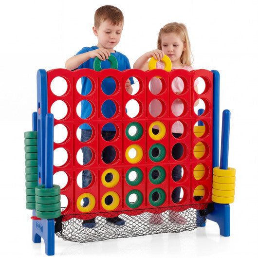 Jumbo 4 in a Row Game Set with 42 Chess Pieces 4-to-Score Giant Game Set-Red LuxuryLifeWay Online Store