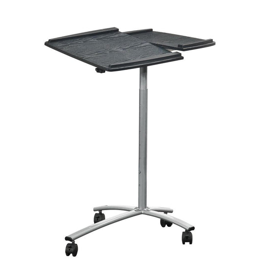 Adjustable Laptop Computer Cart Desk Stand in Graphite Wood Grain LuxuryLifeWay Online Store