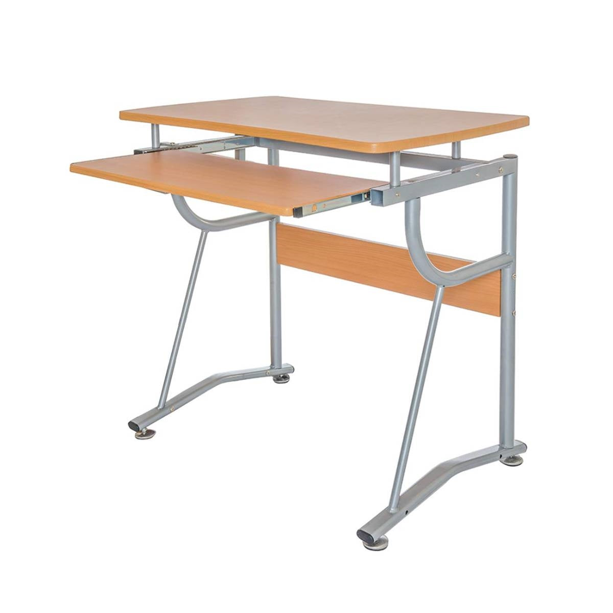 Compact Contemporary Computer Desk in Light Cherry Finish LuxuryLifeWay Online Store