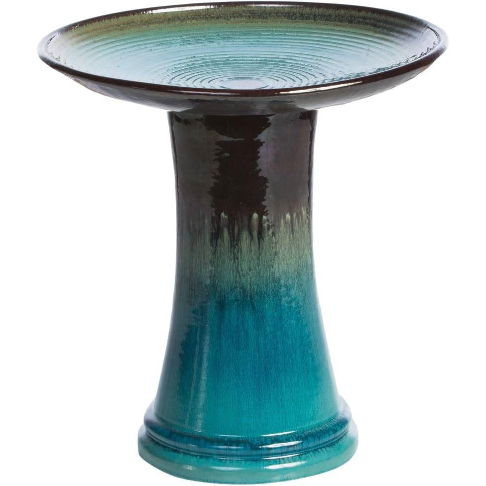 Outdoor Garden Multi-Shade Blue Ceramic Birdbath LuxuryLifeWay Online Store