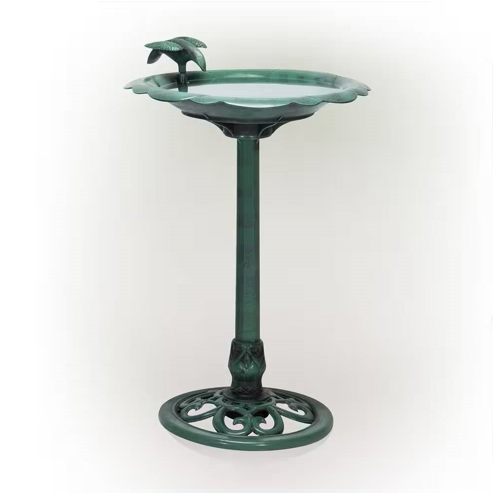 Outdoor Polypropylene Weather Resistant Bird Bath in Dark Green Finish LuxuryLifeWay Online Store