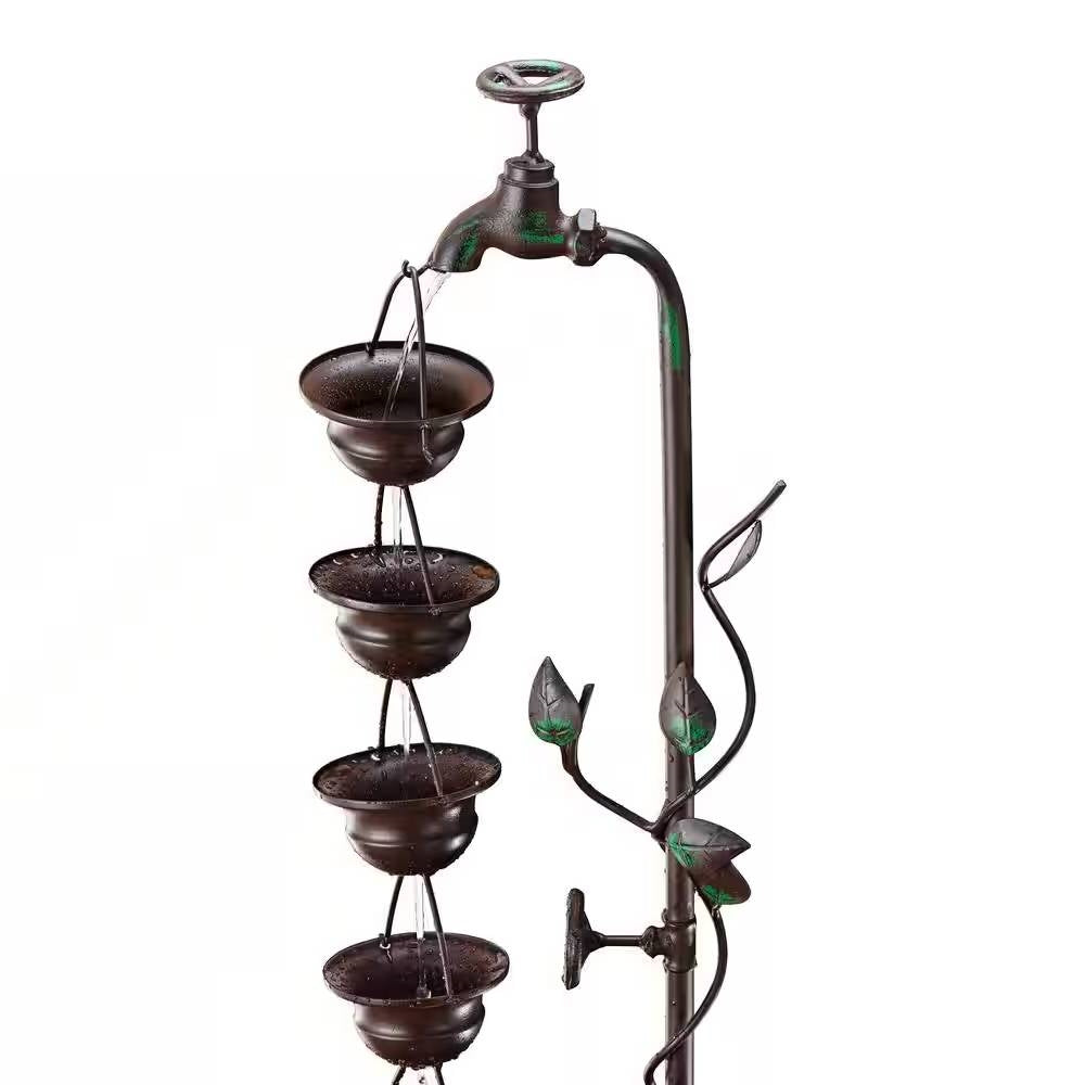 Outdoor Indoor 6-Tier Hanging Cups Water Fountain in Bronze Finish LuxuryLifeWay Online Store