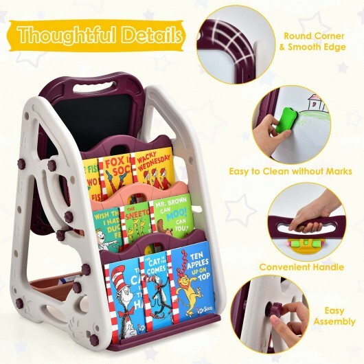 3-in-1 Kids Art Easel Double-Sided Tabletop Easel with Art Accessories-Red - Color: Red LuxuryLifeWay Online Store