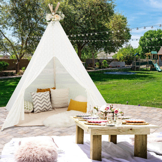 Lace Teepee Tent with Colorful Light Strings for Children LuxuryLifeWay Online Store