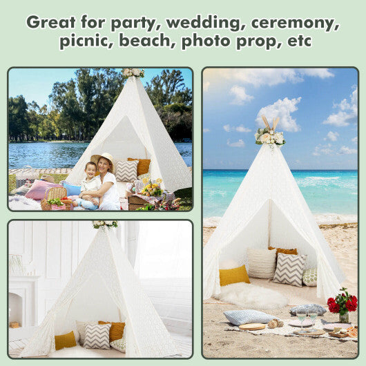 Lace Teepee Tent with Colorful Light Strings for Children LuxuryLifeWay Online Store
