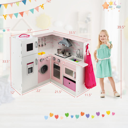 Corner Play Kitchen Wooden Toy Set with Sound and Light LuxuryLifeWay Online Store