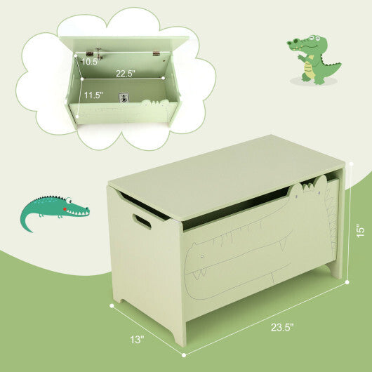 Wooden Kids Toy Box with Safety Hinge-Green LuxuryLifeWay Online Store