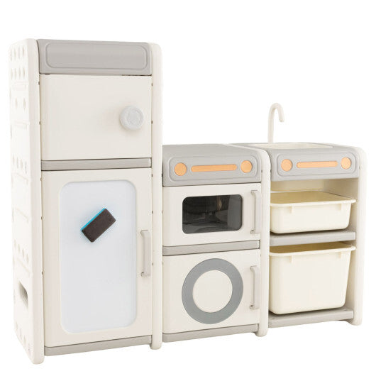 Multipurpose Toy Chest and Bookshelf with Magnetic Whiteboard-Gray LuxuryLifeWay Online Store