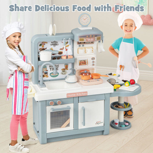 Kids Play Kitchen Toy with Stove Sink Oven with Light and Sound-Pink LuxuryLifeWay Online Store