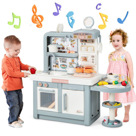 Kids Play Kitchen Toy with Stove Sink Oven with Light and Sound-Pink LuxuryLifeWay Online Store