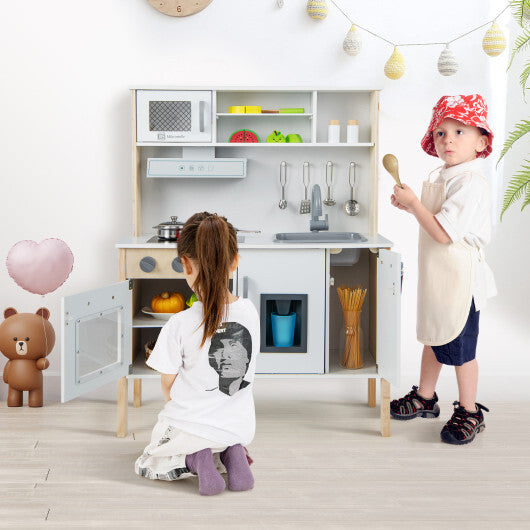 Wooden Pretend Play Kitchen Set for Toddlers-White LuxuryLifeWay Online Store
