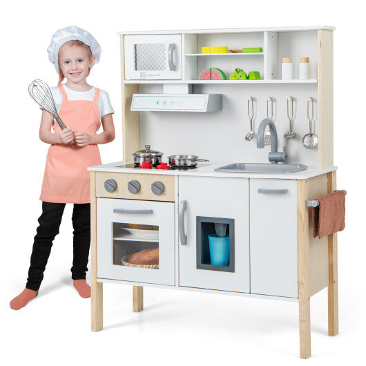 Wooden Pretend Play Kitchen Set for Toddlers-White LuxuryLifeWay Online Store