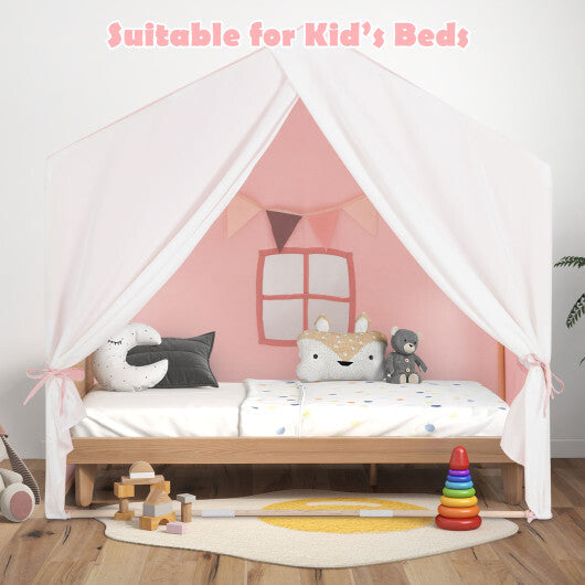 Kid's Play Tent with Washable Cotton Mat and Flag Banner-Orange LuxuryLifeWay Online Store