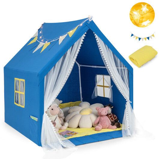 48 x 42 x 50 Inch Large Play Tent with Washable Cotton Mat Holiday Birthday Gift for Kids-Beige LuxuryLifeWay Online Store