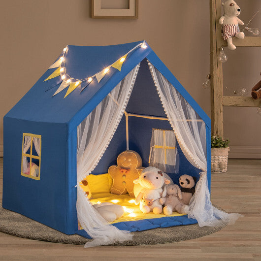 48 x 42 x 50 Inch Large Play Tent with Washable Cotton Mat Holiday Birthday Gift for Kids-Beige LuxuryLifeWay Online Store