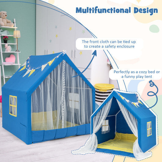 48 x 42 x 50 Inch Large Play Tent with Washable Cotton Mat Holiday Birthday Gift for Kids-Beige LuxuryLifeWay Online Store