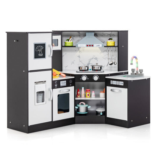 Kids Corner Pretend Kitchen Playset with Separated Washing Basin-Coffee LuxuryLifeWay Online Store