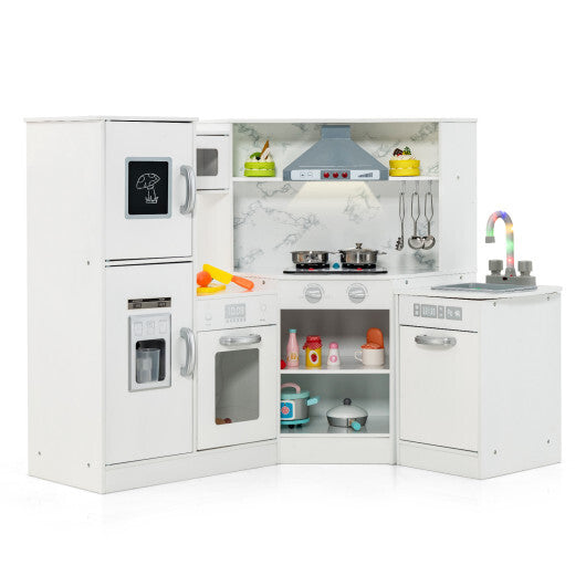 Kids Corner Pretend Kitchen Playset with Separated Washing Basin-Coffee LuxuryLifeWay Online Store