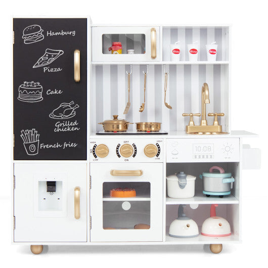 Pretend Play Kitchen for Kids with Real Sounds and Lights-White LuxuryLifeWay Online Store