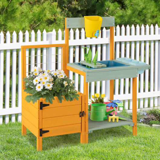 Kids Outdoor Potting Bench with See-Through Window LuxuryLifeWay Online Store