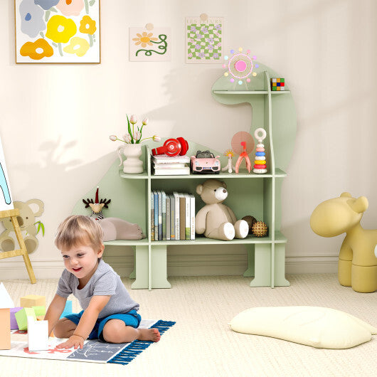 3-Tier Dinosaur Kids Bookshelf for Children-Green LuxuryLifeWay Online Store