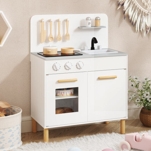 Kids Kitchen Playset with Cooking Accessories and Storage-Pink LuxuryLifeWay Online Store