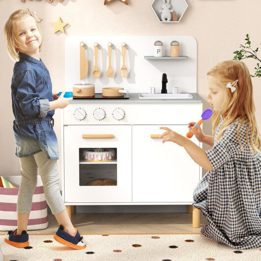 Kids Kitchen Playset with Cooking Accessories and Storage-Pink LuxuryLifeWay Online Store