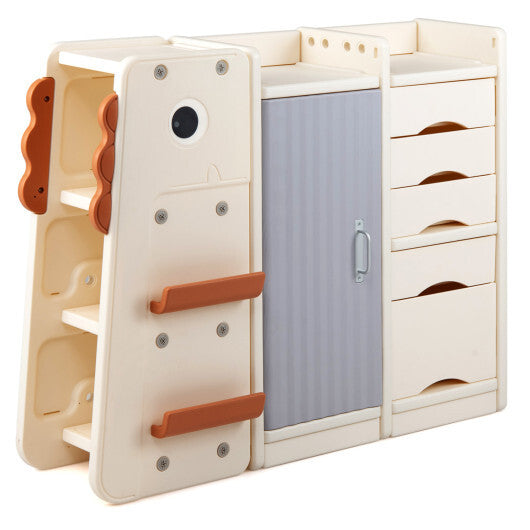 Kids Toy Storage Organizer with 5 Removable Bins for Playroom-Beige LuxuryLifeWay Online Store